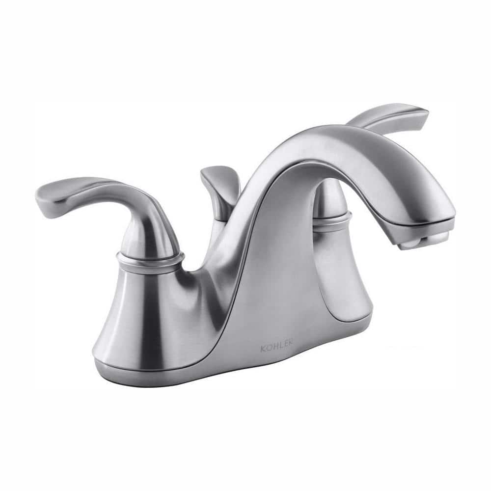 Forte 4 in. Centerset 2-Handle Low-Arc Water-Saving Bathroom Faucet in Brus