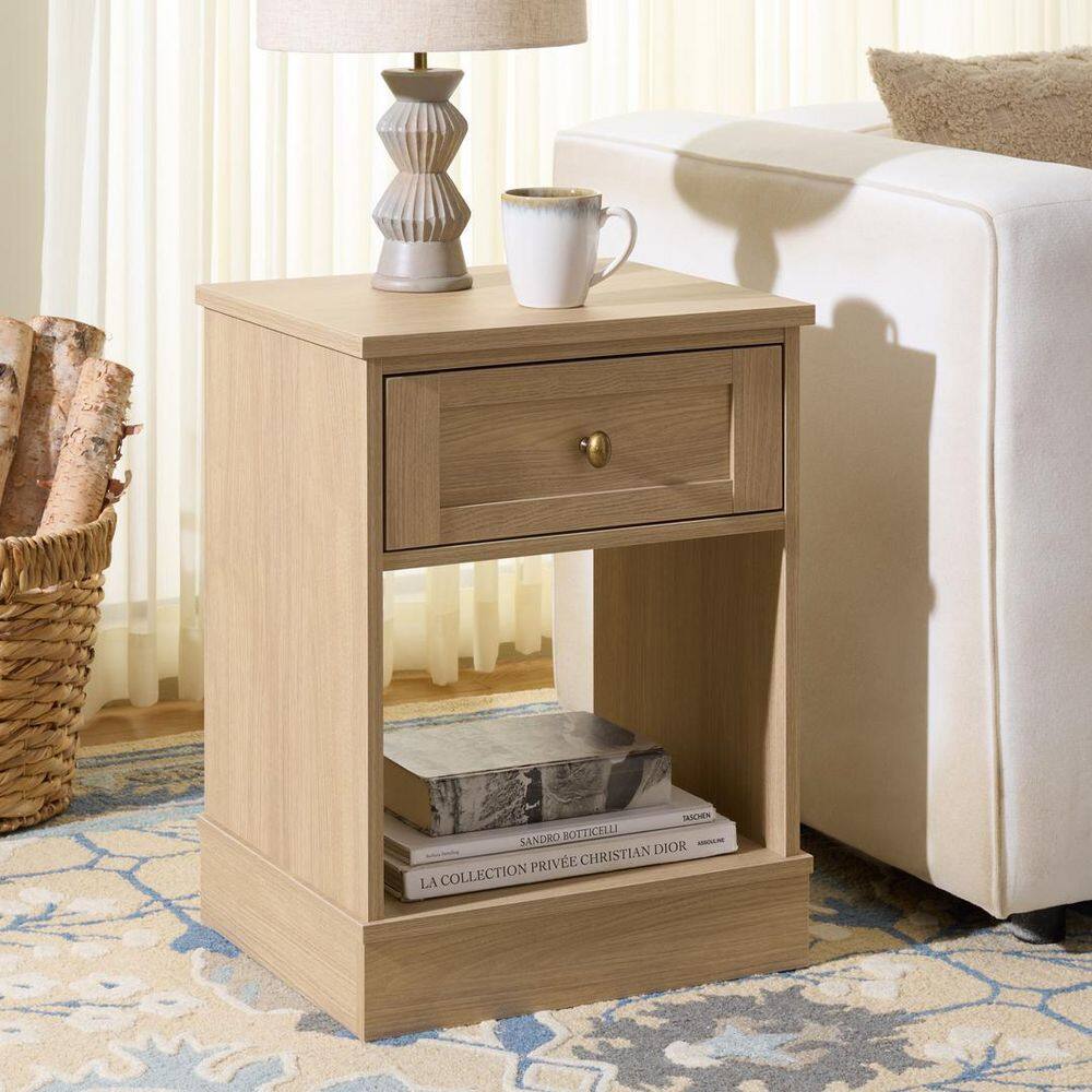 Shafa 17.7 in. Natural Rectangle Wood End Table