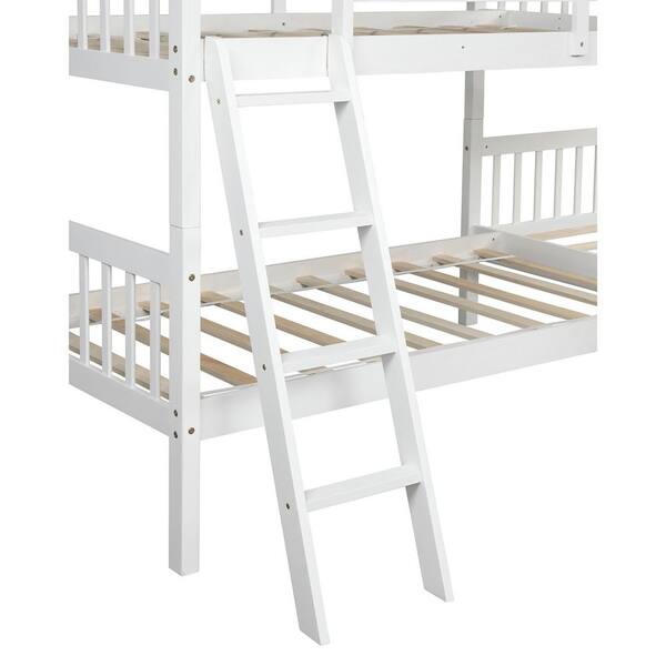 White Twin Size Adjustable Bunk Bed, Bunk Bed Pegs