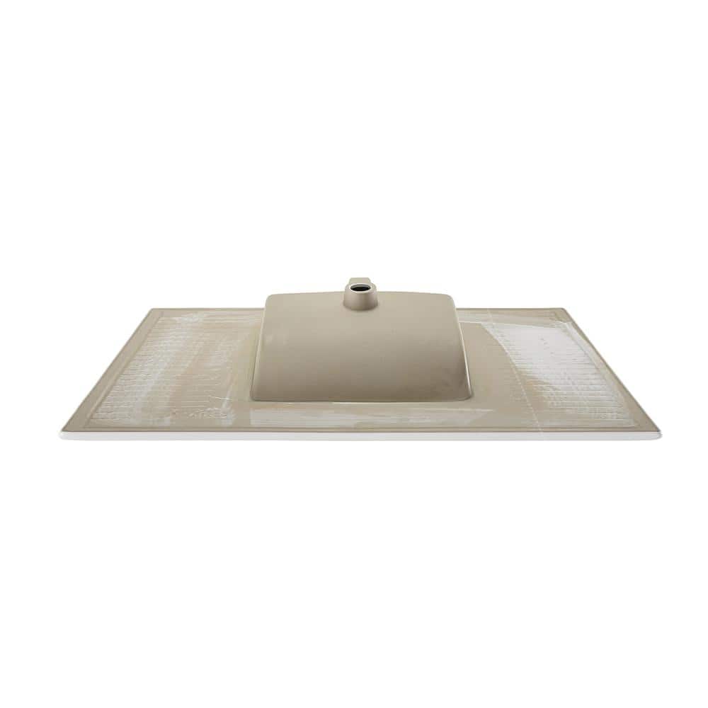 Glossy White Ceramic 48-inch Vanity Sink Top