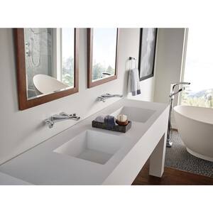 Tesla 2-Handle Wall Mount Bathroom Faucet Trim Kit in Chrome (Valve Not Included)