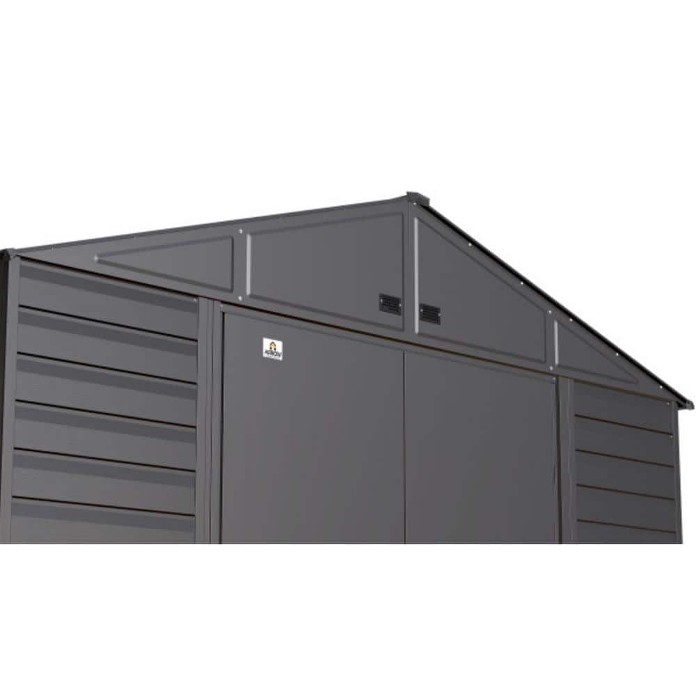 8 ft x 6 ft Charcoal Galvanized Steel Storage Shed Kit