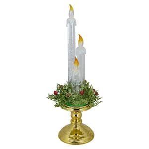 14.5 in. Lighted Water Candle on a Gold Base with Berries