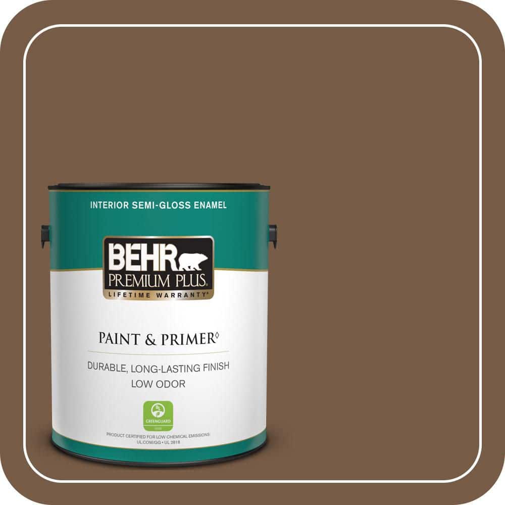 1 gal. #N250-7 Mission Brown Semi-Gloss Enamel Low Odor Interior Paint & Primer price history on PriceWatchPro