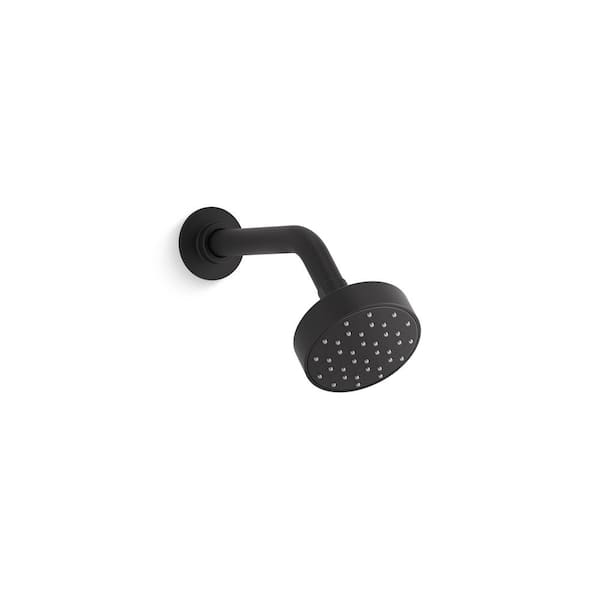 Awaken G90 1-Spray Patterns 3.56 in. 1.5 GPM Wall Mount Fixed Showerhead in Matte Black