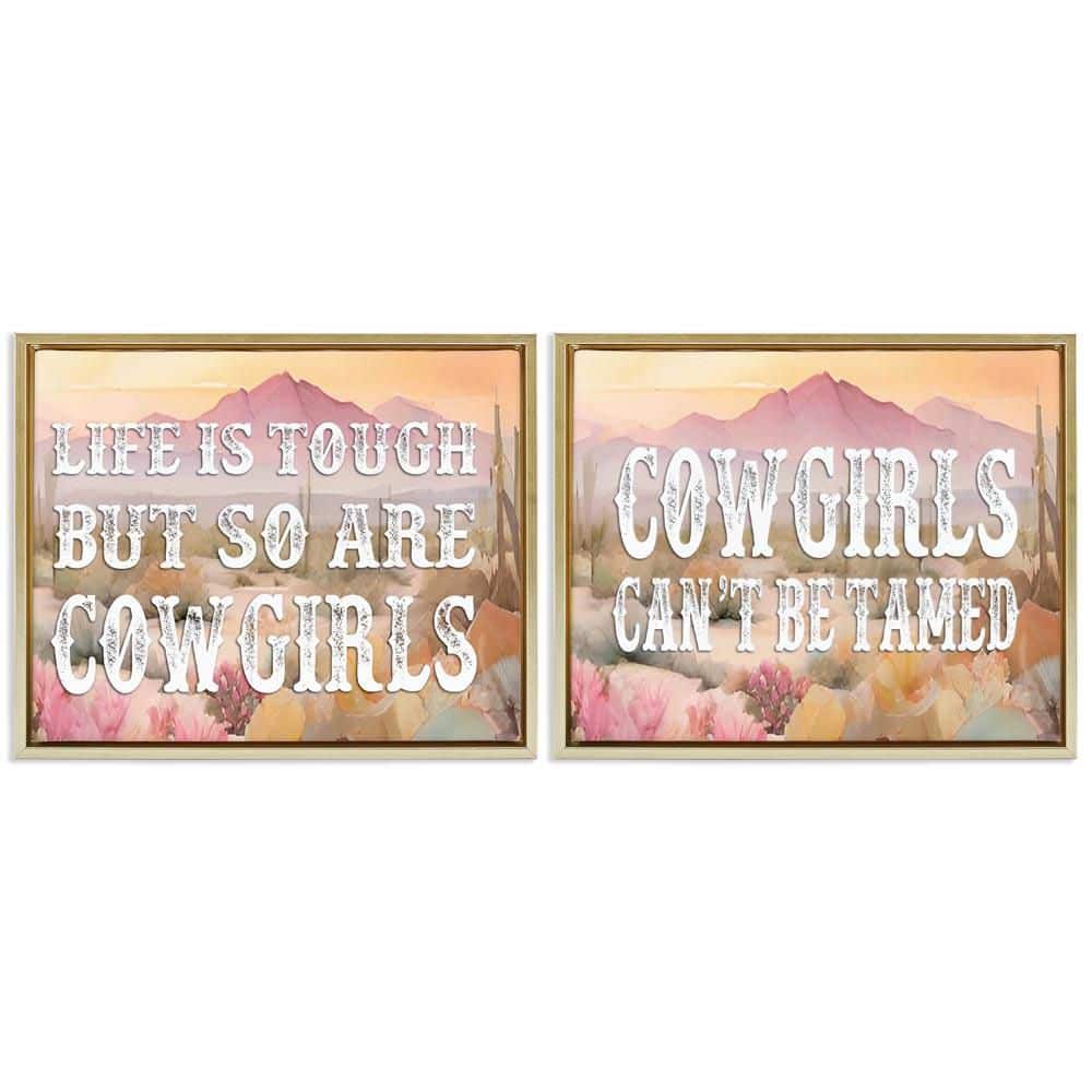 Tough Cowgirls Phrases by Lettered and Lined 2-Pieces Gold Floater Frame Nature Graphic Art Print 25 in. x 31 in. price history on PriceWatchPro