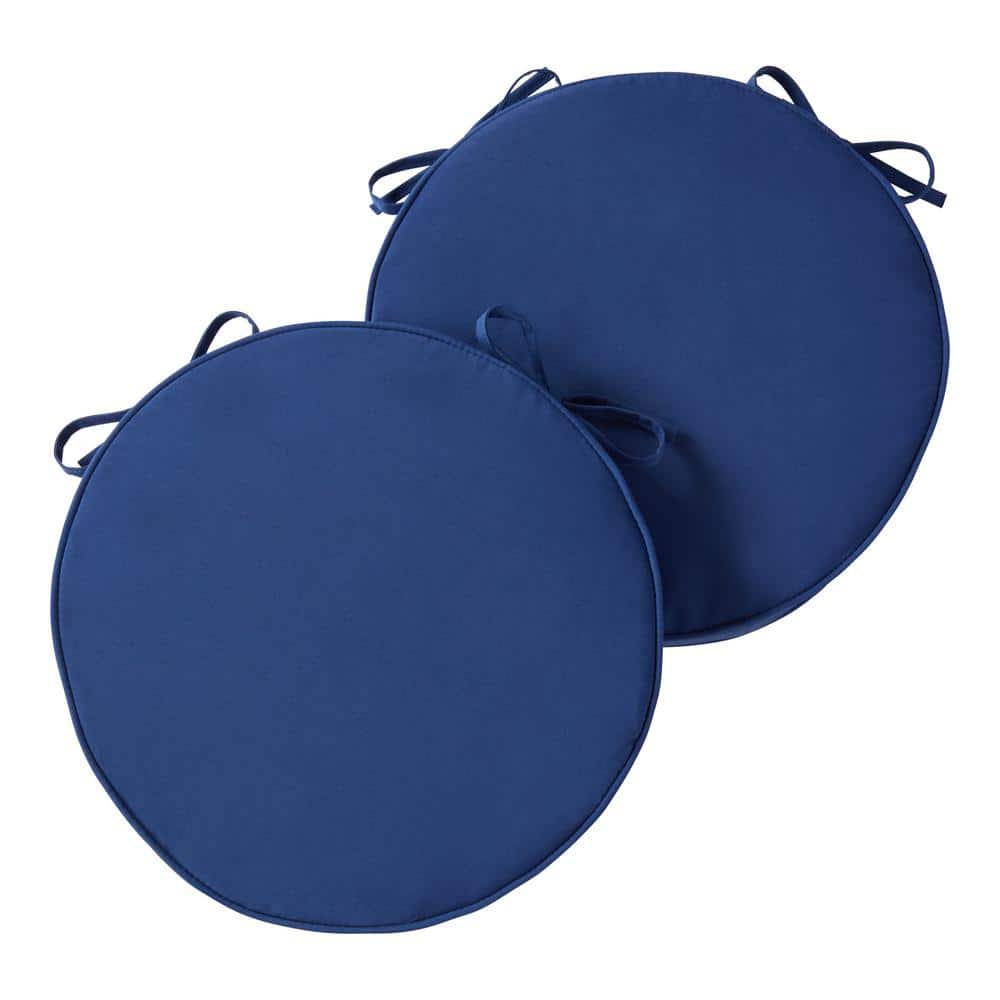 Greendale Home Fashions 18 in. x 18 in. Marine Blue Round Outdoor Seat Cushion 2 Pack OP1150S2 MARINE The Home Depot