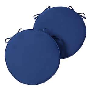 18 in. x 18 in. Marine Blue Round Outdoor Seat Cushion (2-Pack)