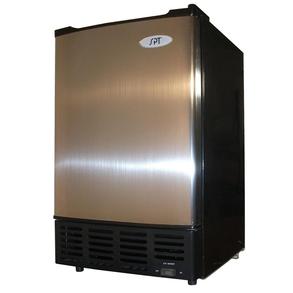 SPT 12 lbs. Under-Counter Freestanding Ice Maker in Stainless Steel, Stainless Steel/Black