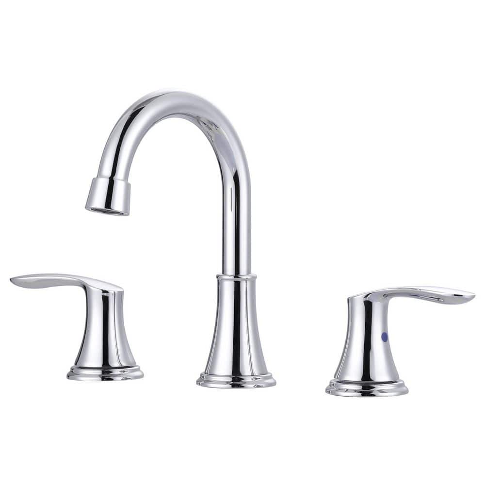8 in. Widespread Double Handle Bathroom Faucet with Pop up Sink Drain and Corrosion Resistant in Polished Chrome price history on PriceWatchPro