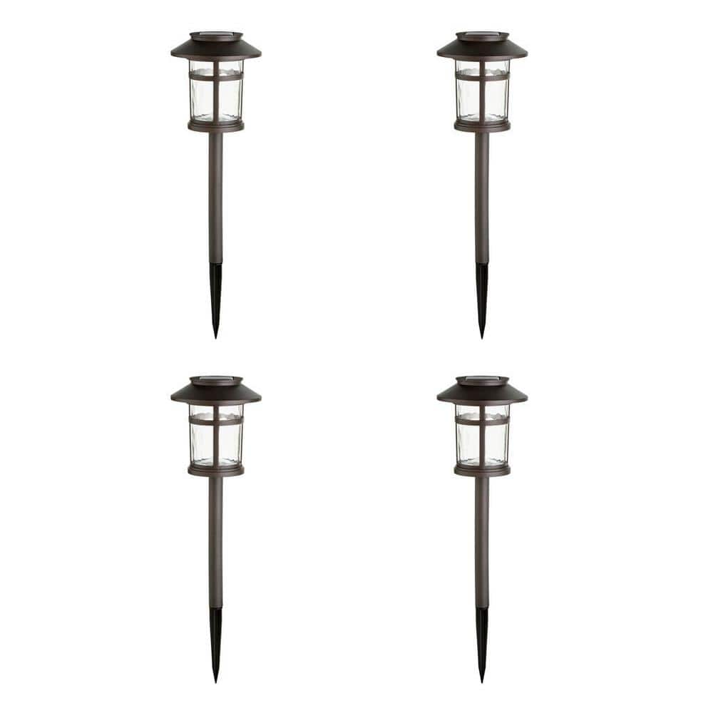 Hampton Bay Duncan 10 Lumens Bronze LED Weather Resistant Outdoor Solar ...