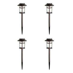 Duncan 10 Lumens Bronze LED Weather Resistant Outdoor Solar Path Light (4-Pack)