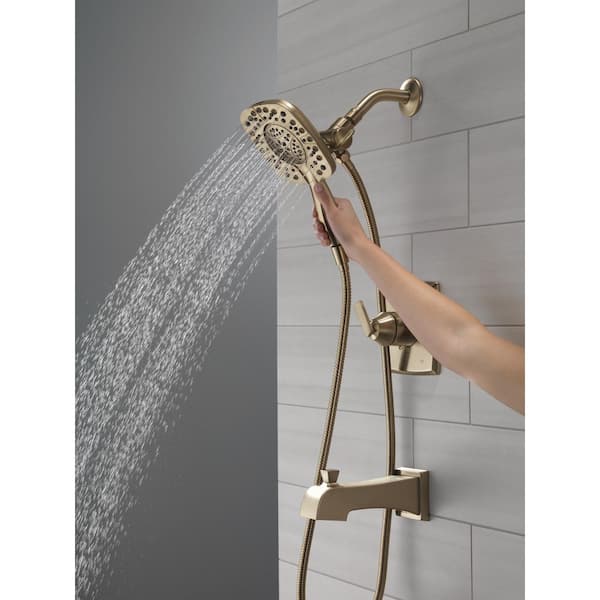 Delta Ashlyn In2ition Gold 1-Handle Tub and Shower Trim Kit in