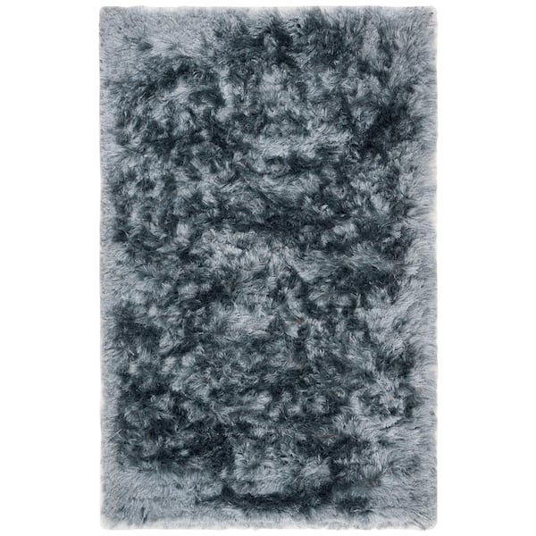SAFAVIEH Ocean Shag Slate Doormat 2 ft. x 3 ft. Solid Area Rug