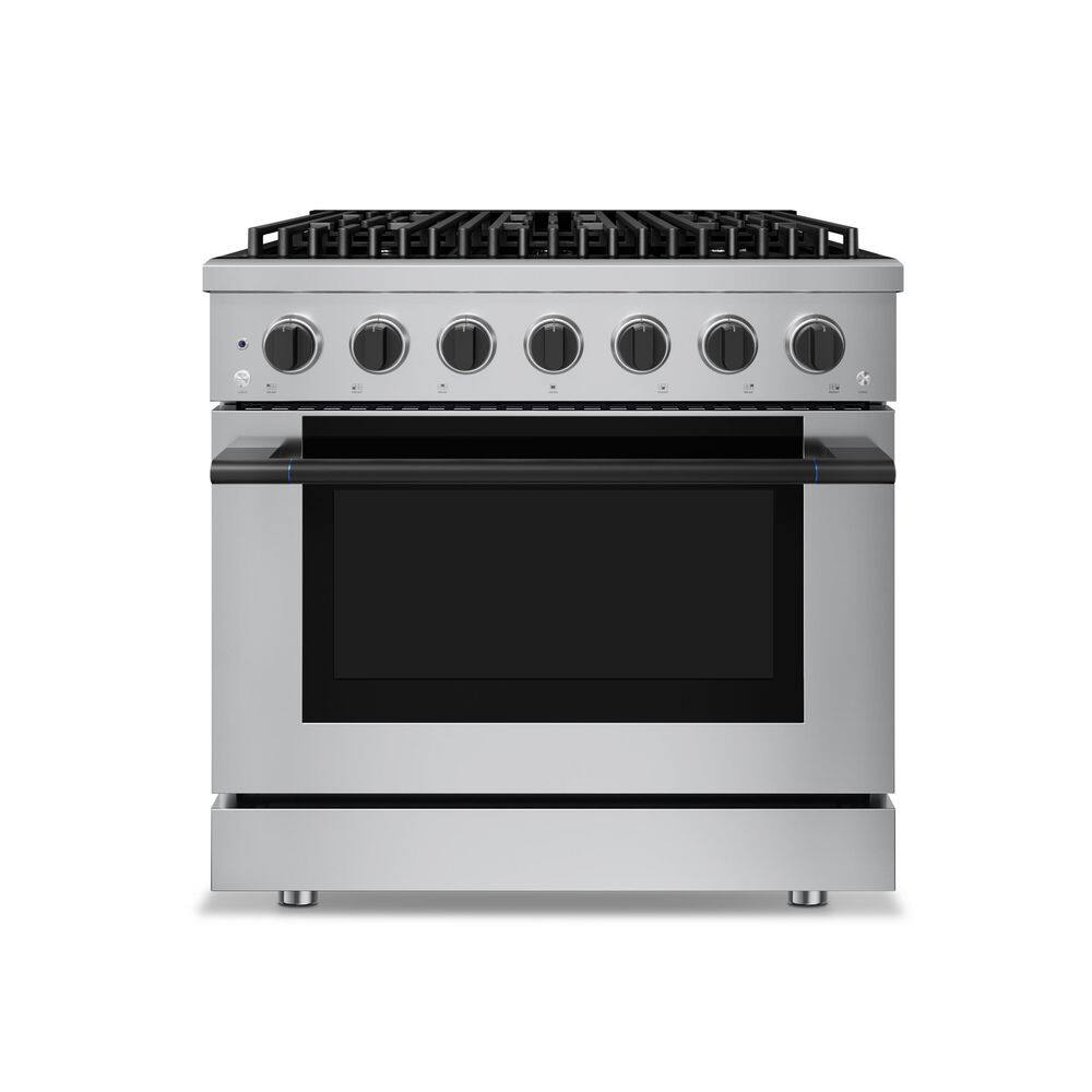 HausPro 36 in. 6-Burners Gas Range in Stainless Steel with 20,000 BTU and Convection Oven w/5-Rack Positions Matte Black price history on PriceWatchPro