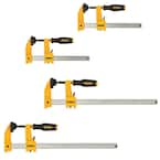 DEWALT 12 in. and 6 in. 600 lb. Bar Clamps (4 Pack) with 2.5 in. Throat  Depth DWHT83855 - The Home Depot