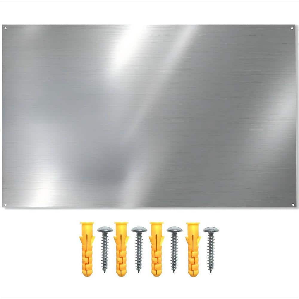 Angel Sar 24 in. x 30 in. Silver Reversible Metal Backsplash with