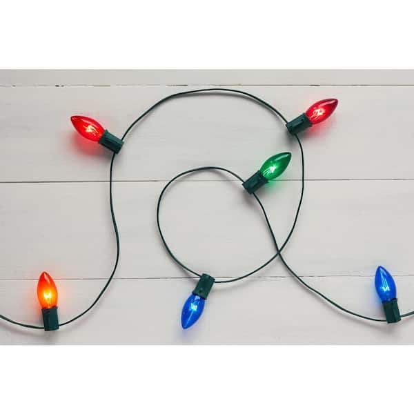 Home accents holiday 25 light cool white led c9 lights Home Accents Holiday 25 Light Multi Incandescent C9 Lights Set Of 2 Ty 25c9mx2 The Home Depot
