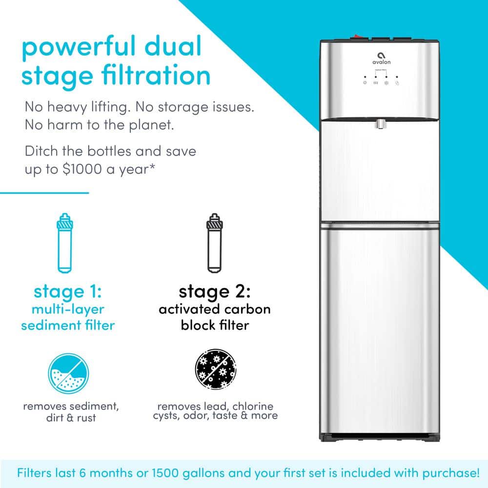 Avalon Stainless Steel Bottom Loading Water Dispenser with Filtration