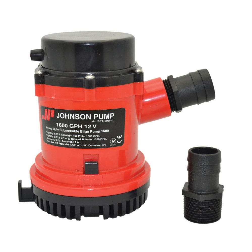 Johnson Pumps 01604-00 1600 GPH Heavy Duty Automatic Bilge Pump with Electrom...