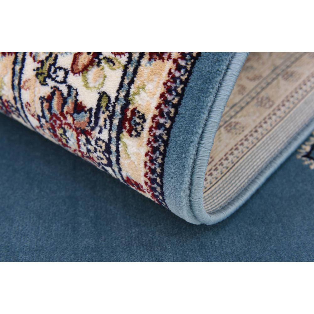 Blue Synthetic Stain-Resistant Persian Runner Rug