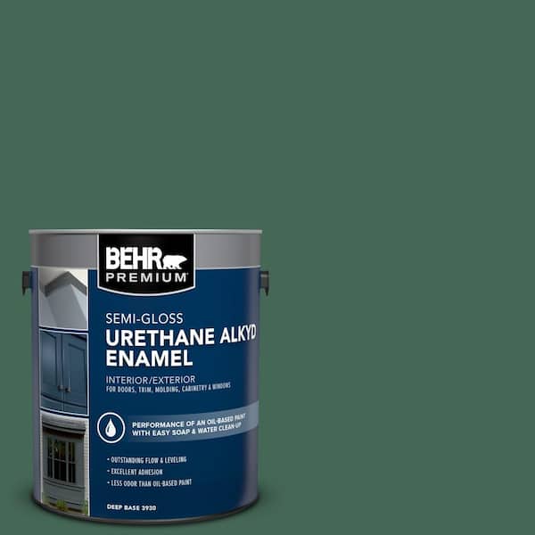1 gal. #M420-7 Billiard Green Urethane Alkyd Semi-Gloss Enamel Interior/Exterior Paint