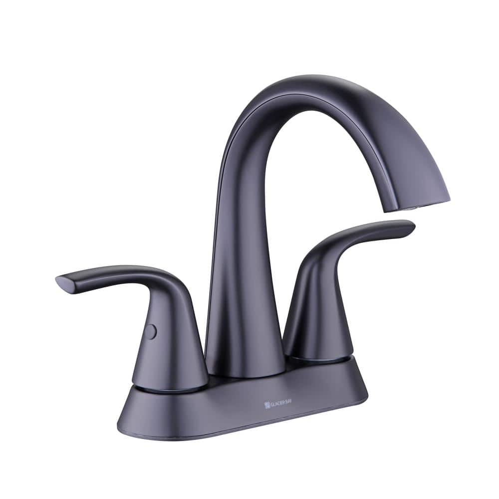 Glacier Bay Irena 4 in. Centerset Double-Handle High-Arc Bathroom Faucet in  Matte Black HD67302W-6310H - The Home Depot