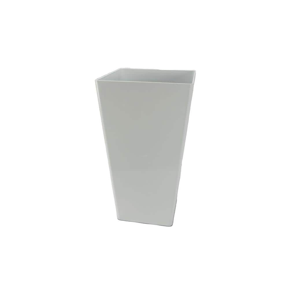 Vigoro 11.5 in. Harmony Medium Bright White Plastic Square Planter (11. ...