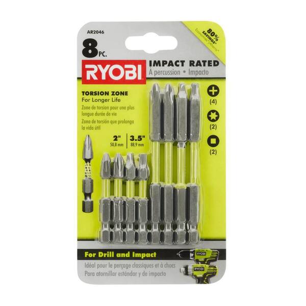 Ryobi Impact Rated Driving Kit 8 Piece Ar46 The Home Depot