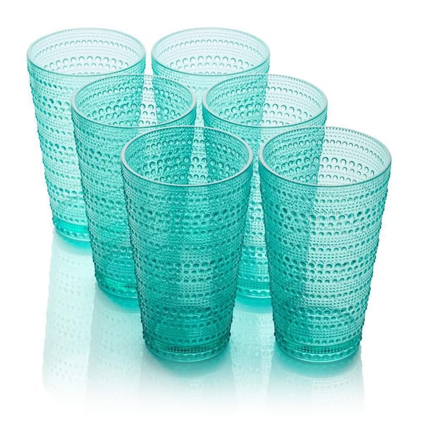 Santa Fe 22 oz. Teal Acrylic Ice Tea Glass (Set of 6)