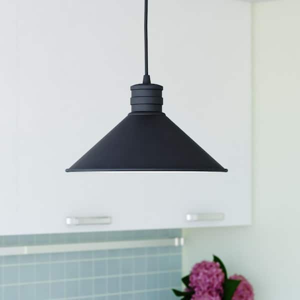 VAXCEL Akron 1-Light Bronze Metal Industrial MCM Cone Pendant Hanging Ceiling Light