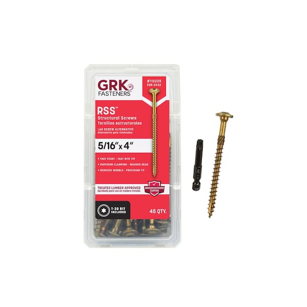 5/16 in. x 4 in. Star Drive Round Head Rugged Structural Wood Screw (45-Piece per-Pack)