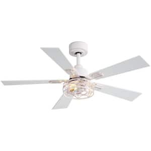 Corral 42 in. Indoor 2-Light Gold in White Ceiling Fan with Light Kit and Remote Included