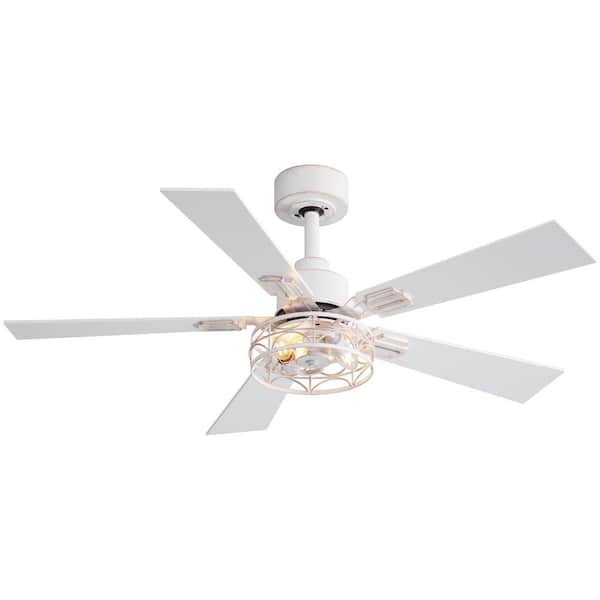 Corral 42 in. Indoor 2-Light Gold in White Ceiling Fan with Light Kit and Remote Included