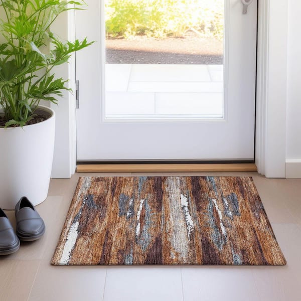 Addison Rugs Chantille Machine Washable Indoor/Outdoor Abstract ACN942 Copper 1 ft. 8 in. x 2 ft. 6 in. Area Rug