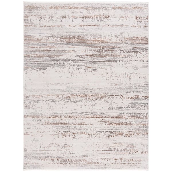SAFAVIEH Diamond 8 ft. x 10 ft. Beige/Gray Brown Distressed Abstract ...