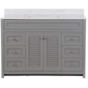 Bayridge 49 in. W x 22 in. D x 39 in. H Single Sink  Bath Vanity in Sterling Gray with Pulsar  Stone Composite Top