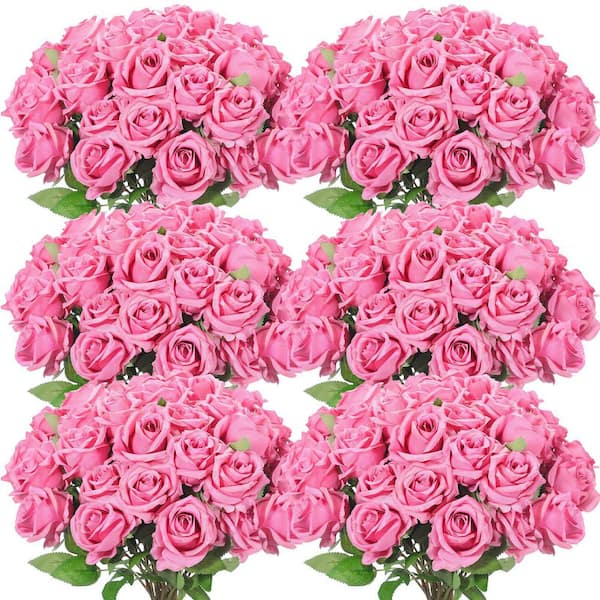 7.8 in. Pink Artificial Roses Flowers Combo Box HPJNUVM9 - The