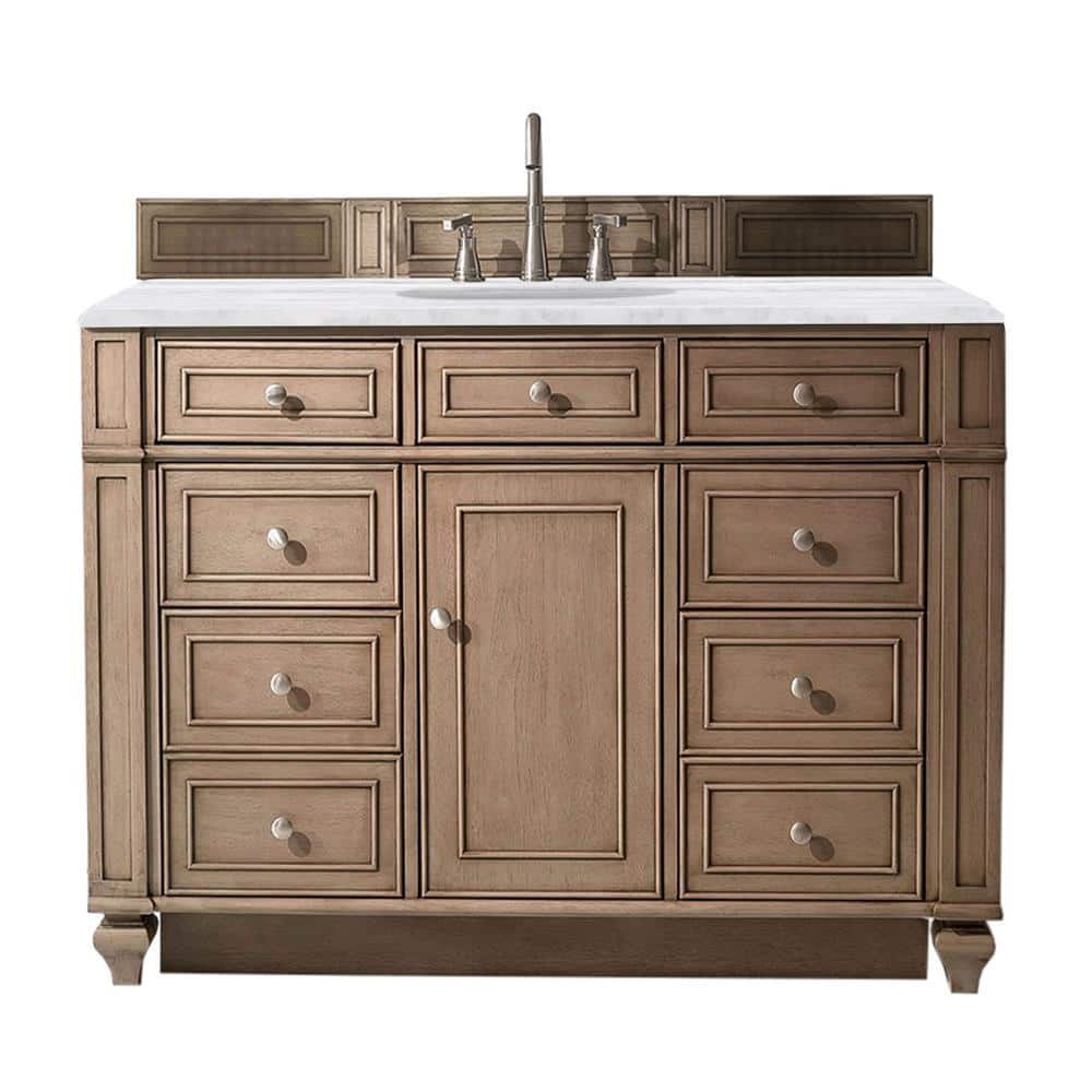 Bristol 48 in. W x 23.5 in. D x 34 in. H Single Vanity in Whitewashed Walnu