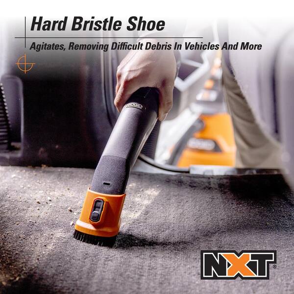 RIDGID - 2-1/2 in. NXT Max Car Nozzle Shoe Kit Attachments with Hard, Soft and Rubber Bristles for RIDGID NXT Wet Dry Vacs