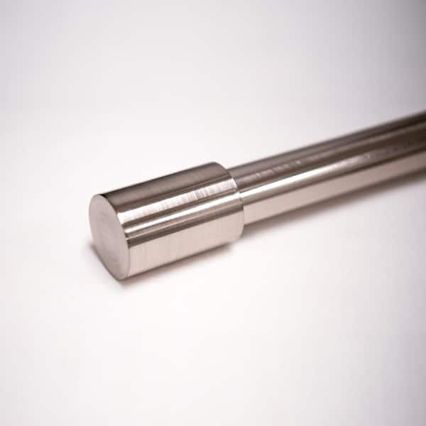 Best Home Fashion 84 in Adjustable Metal Single Curtain Rod with Cylinder Finial in Sliver