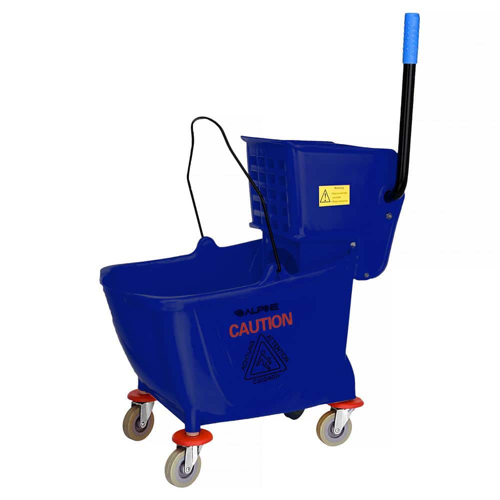 Collapsible Mop Bucket on Wheels - Industrial Cleaning - Side Press Wringer