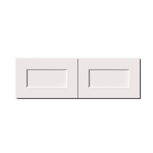 36 in. W x 12 in. D x 12 in. H Ready to Assemble Solid Wood Shaker Short Wall Kitchen Cabinet in White With Double Doors