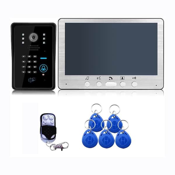 7 in. Video Door Phone Intercom System Waterproof 1080p Camera with RFID Password Unlock Night Vision