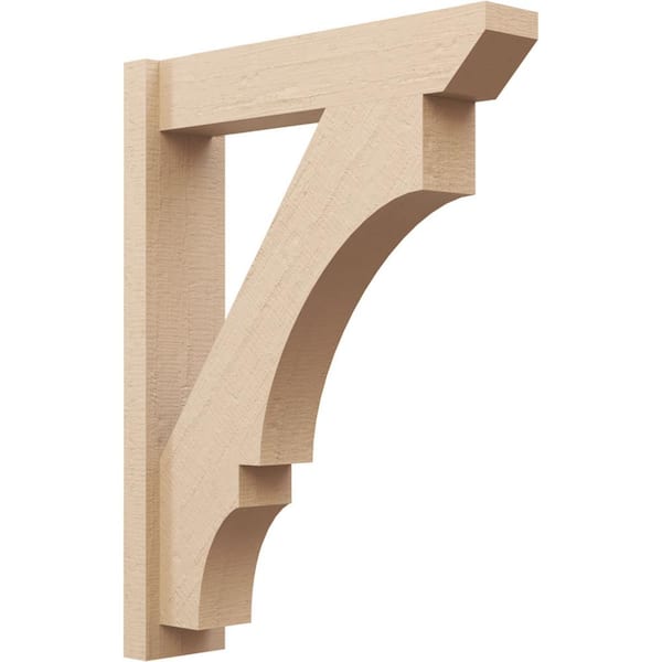 Ekena Millwork 6 in. x 34 in. x 26 in. Balboa Slat Rough Cedar Woodgrain Timberthane Polyurethane Outlooker, Primed Tan