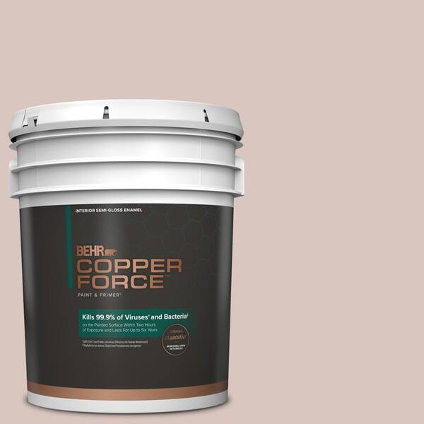 COPPER FORCE 5 gal. #PPU2-06 Wisp of Mauve Semi-Gloss Enamel Virucidal and Antibacterial Interior Paint & Primer