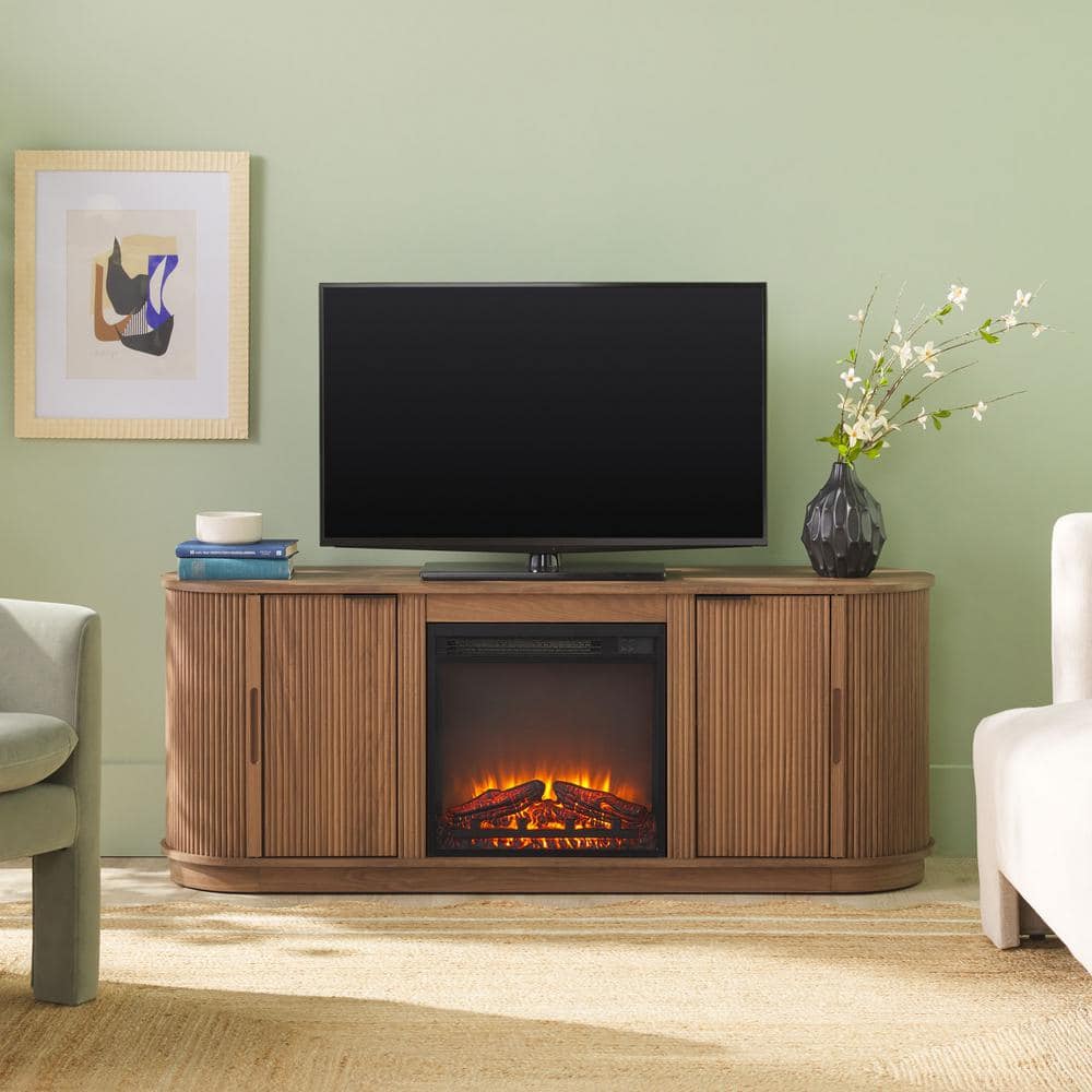Walker Edison Furniture Company 60 in. Mocha Modern TV Stand Walker Edison Furniture Company 60 in. Mocha Modern TV Stand