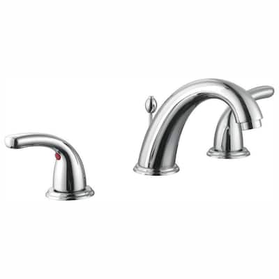 Builders 8 in. Widespread 2-Handle High-Arc Bathroom Faucet in Chrome