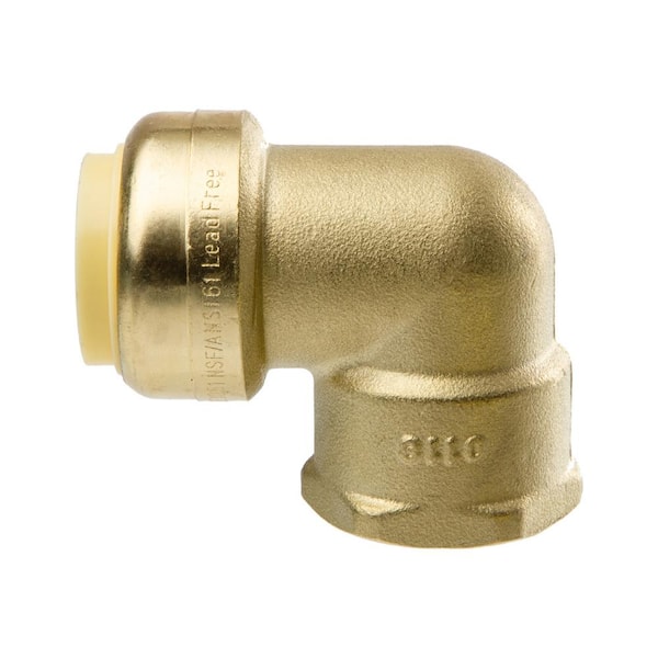 LittleWell 3/4 in. Push Fit x 3/4 in. NPT Female Pipe Thread Brass 90-Degree Elbow Fitting