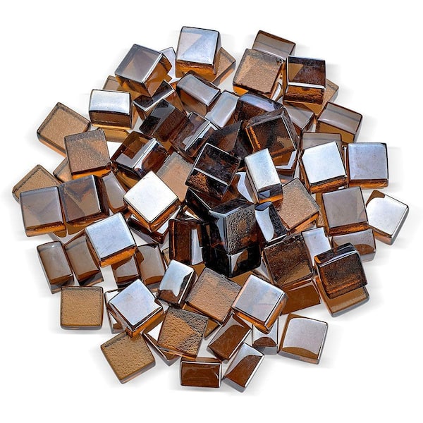 Unbranded Copper Luster 2.0 Cube Fire Glass 10 lbs. Jar